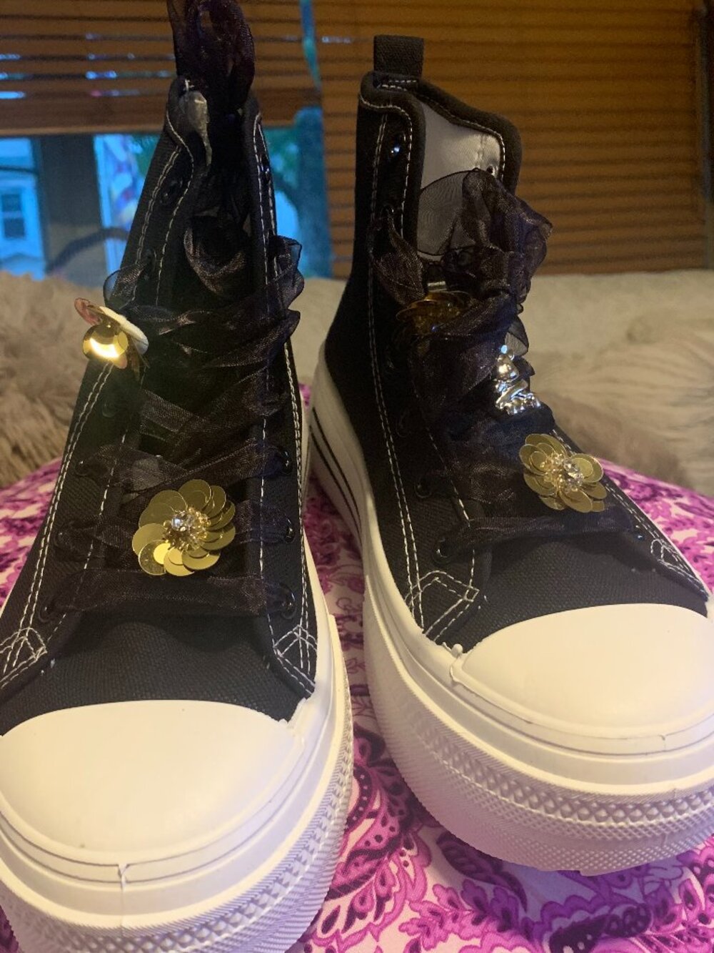 NWOT Black High Top Platform Sneakers